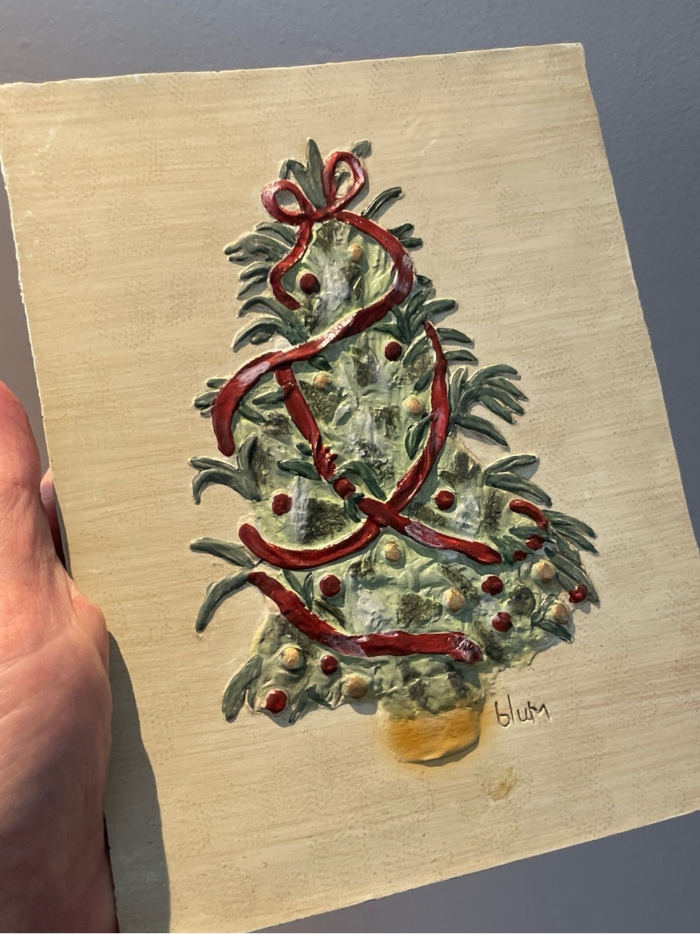 Cheri Blum 3D Christmas Tree Plaque Tile